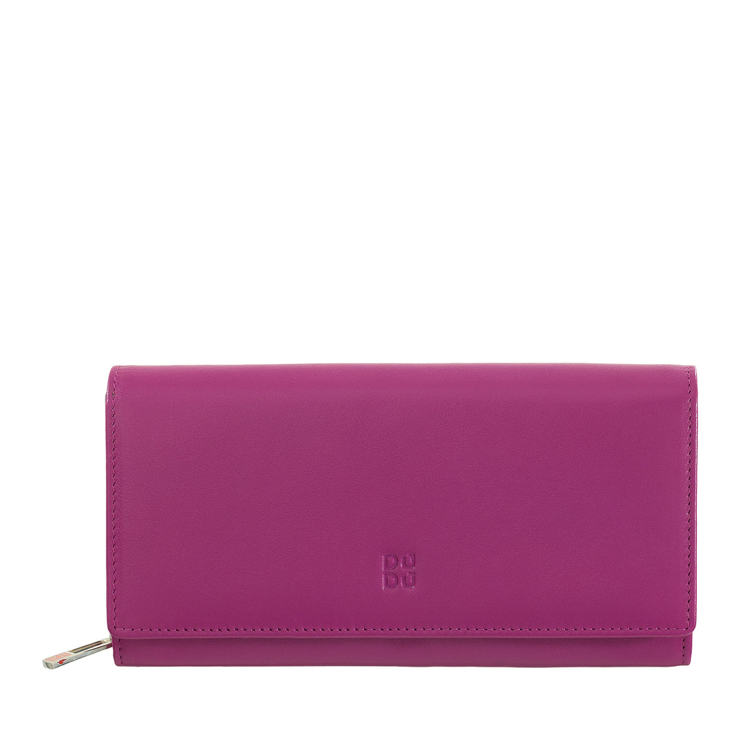 DUDU WOMEN'S WOMEN'S LEATHER RFID DESIGN LONG LONG WITH ZIP CARD ZIP HOODS AND CLOSURE BROOK