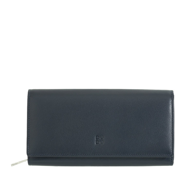 DUDU WOMEN'S WOMEN'S LEATHER RFID DESIGN LONG LONG WITH ZIP CARD ZIP HOODS AND CLOSURE BROOK