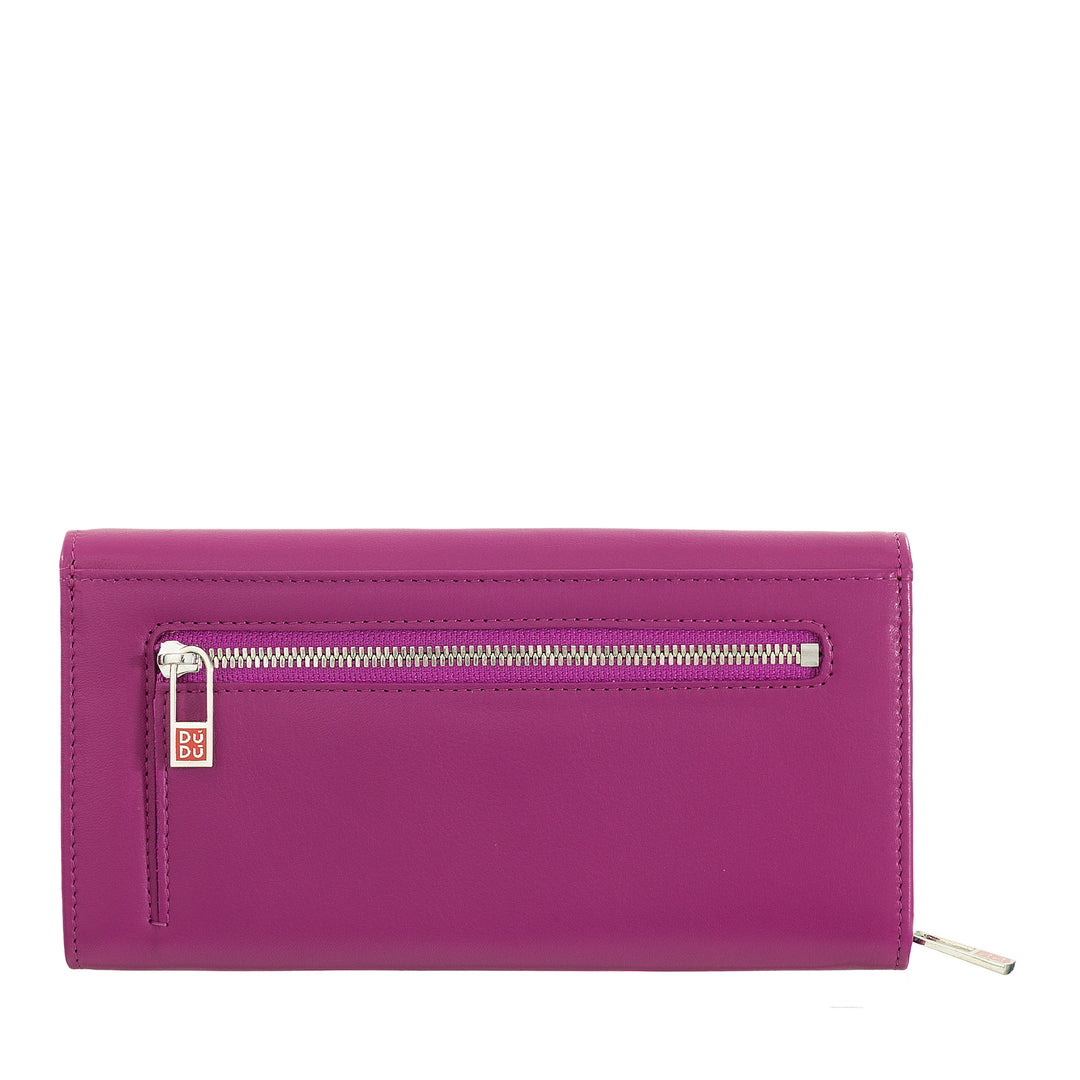 DUDU WOMEN'S WOMEN'S LEATHER RFID DESIGN LONG LONG WITH ZIP CARD ZIP HOODS AND CLOSURE BROOK