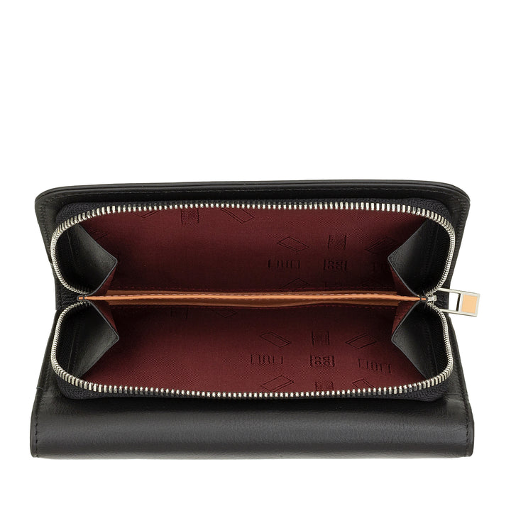 Dudu Women's Wallet In Colored Soft Leather, Bags with Keep Liest Doors, 12 Card Card holders, Multicolor