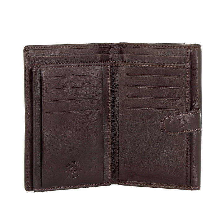 Nuvola leather wallet large woman in nappa leather with door button and 12 credit cards pockets