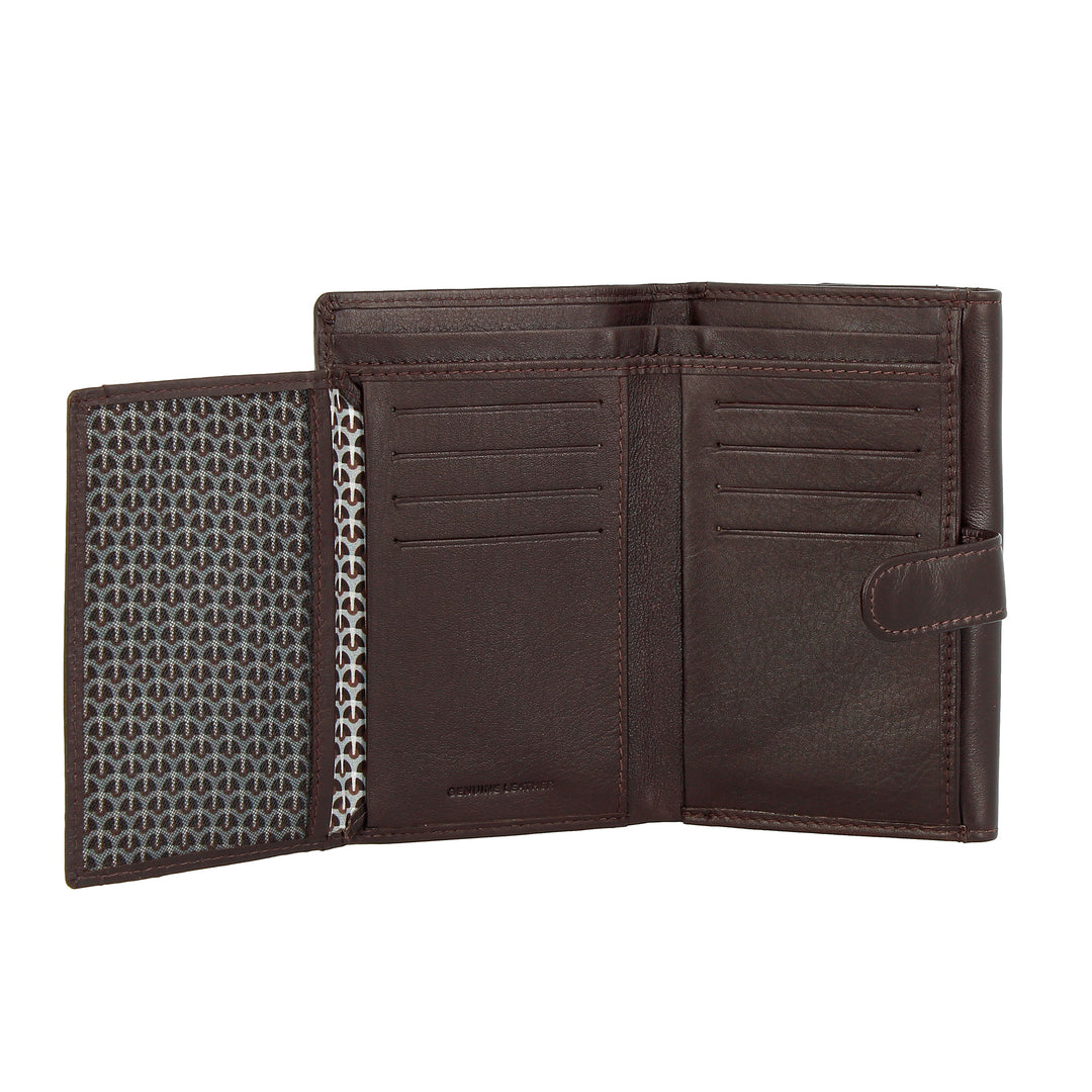 Nuvola leather wallet large woman in nappa leather with door button and 12 credit cards pockets