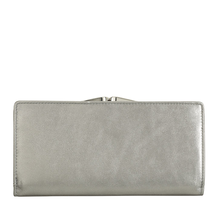Dudu Women's World World True Leather World с защитой от RFID, держатель кредитной карты с Borsellino Clac Clac Portamonete, цветные банкноты Portflows