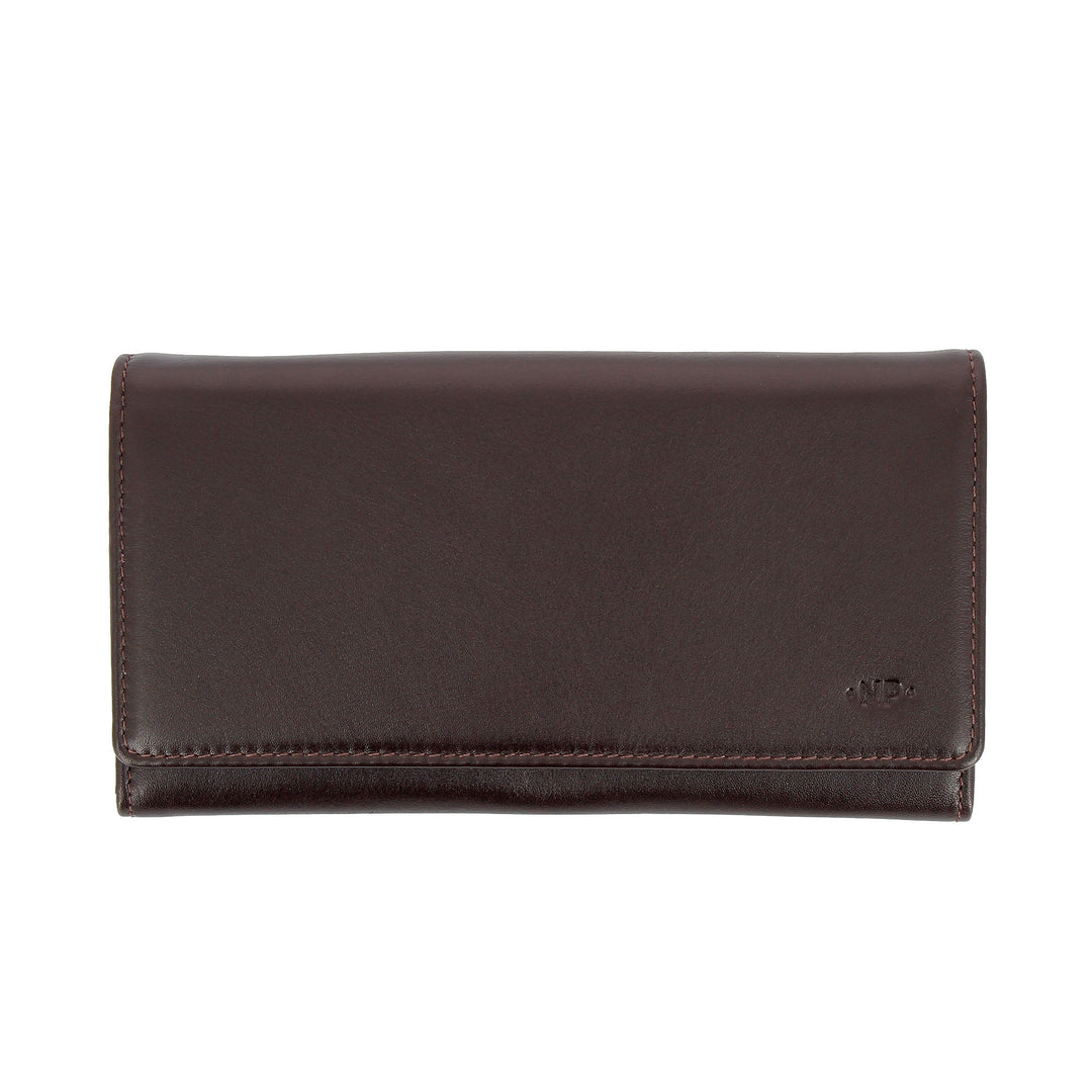 Nuvola leather wallet Woman large deena in real nappa leather credit card holder with button and zipper