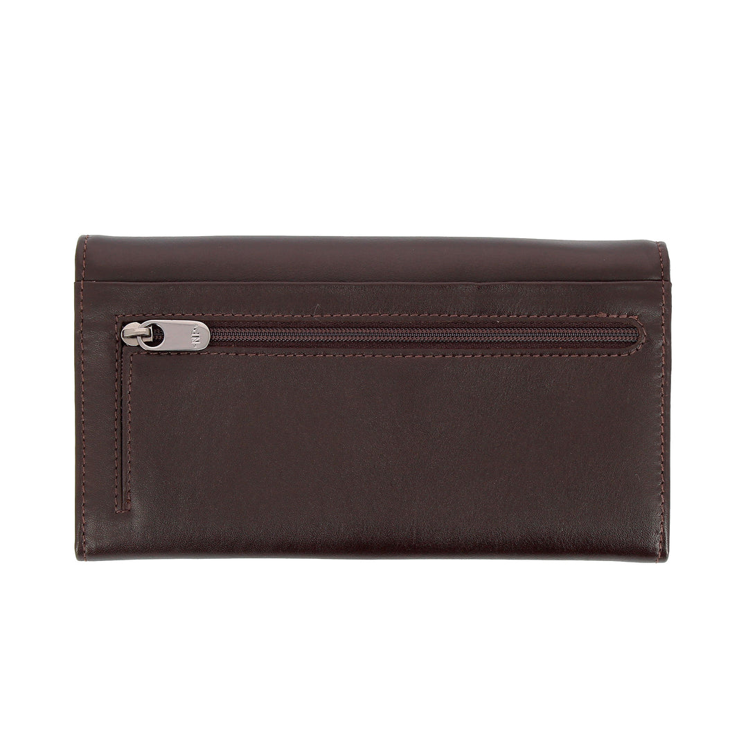 Nuvola leather wallet Woman large deena in real nappa leather credit card holder with button and zipper