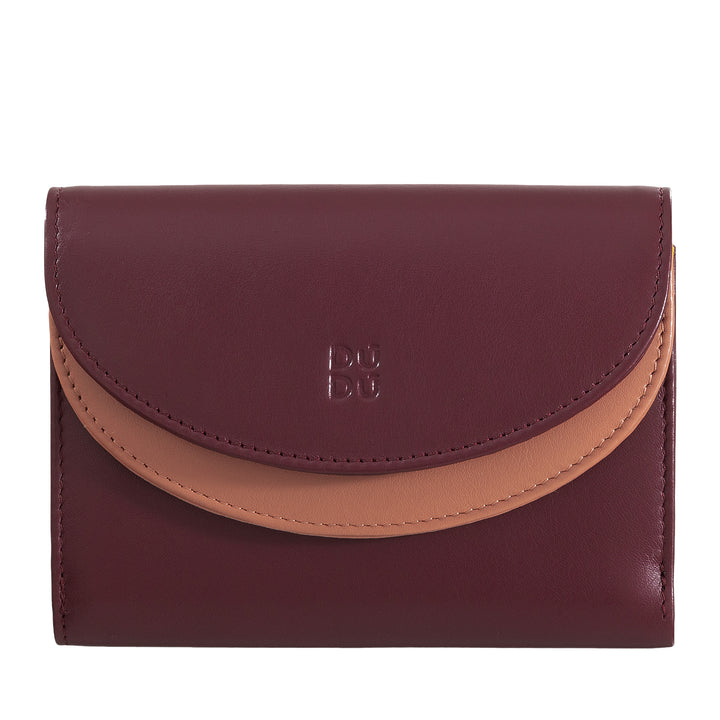 Dudu Women RFID World Walls с Portamone, Color Leave Walls Double Card Card Card Card Banknotes