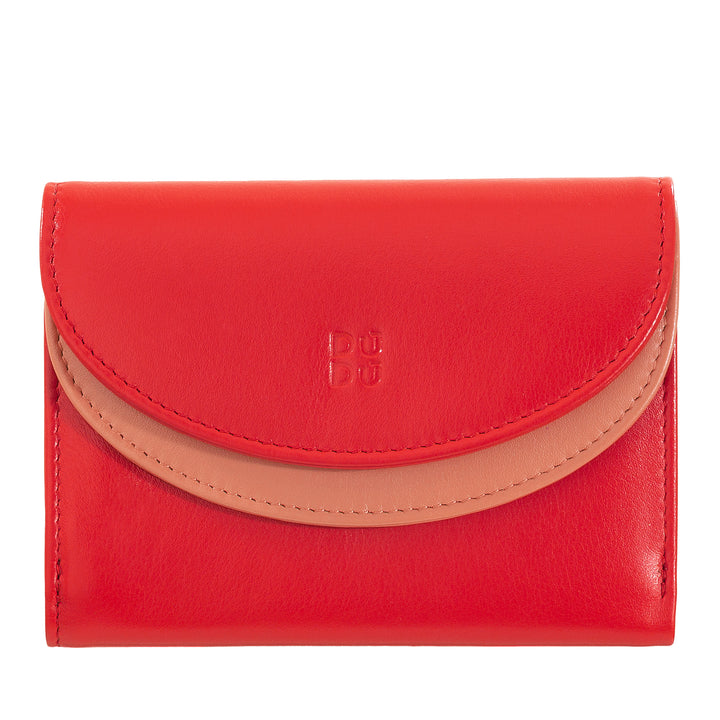 Dudu Women RFID World Walls с Portamone, Color Leave Walls Double Card Card Card Card Banknotes