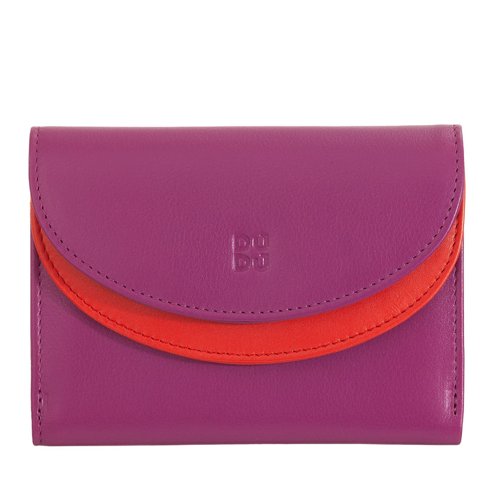 DUDU WOMEN RFID WORLD WALLS WITH PORTAMONE, COLOR LEAVE WALLS DOUBLE PATTA CARD CARD CARD Banknotes