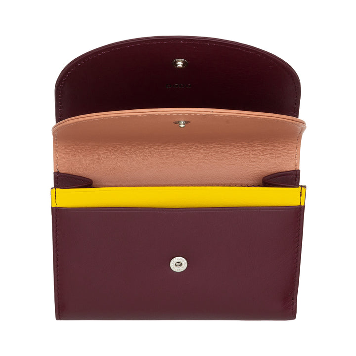 Dudu Women RFID World Walls с Portamone, Color Leave Walls Double Card Card Card Card Banknotes