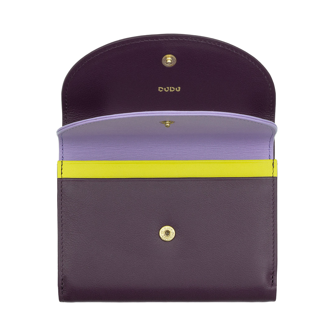 Dudu Women RFID World Walls с Portamone, Color Leave Walls Double Card Card Card Card Banknotes