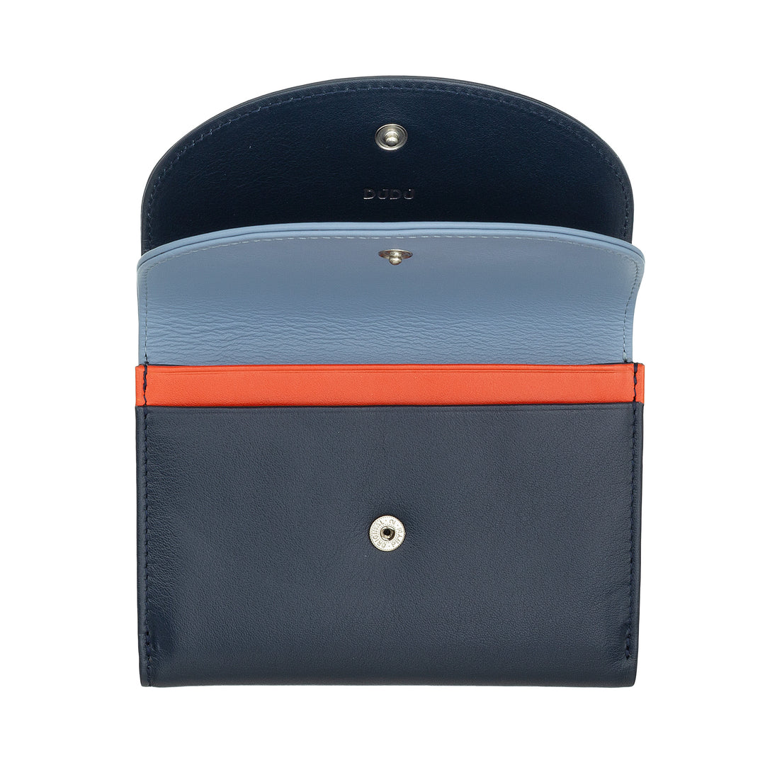 Dudu Women RFID World Walls с Portamone, Color Leave Walls Double Card Card Card Card Banknotes