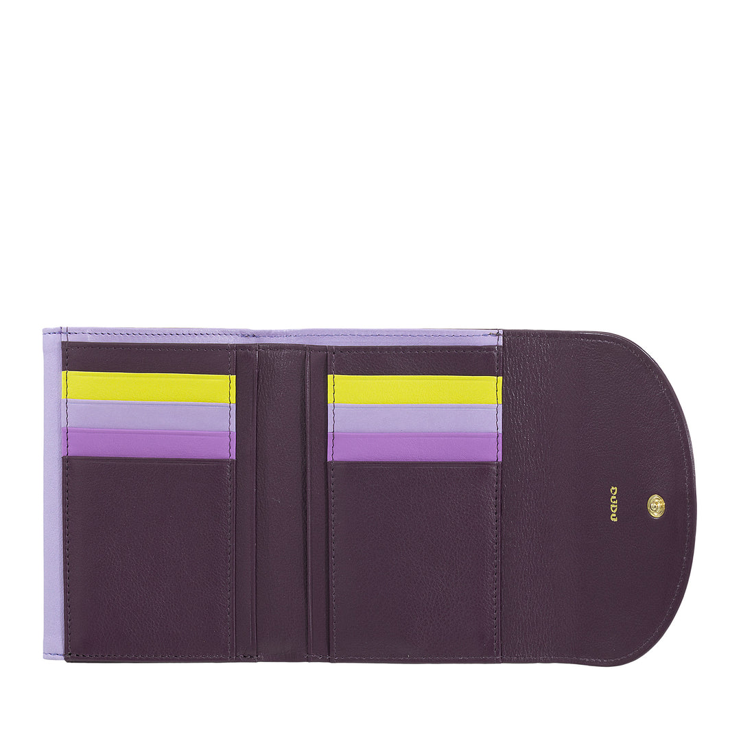 Dudu Women RFID World Walls с Portamone, Color Leave Walls Double Card Card Card Card Banknotes