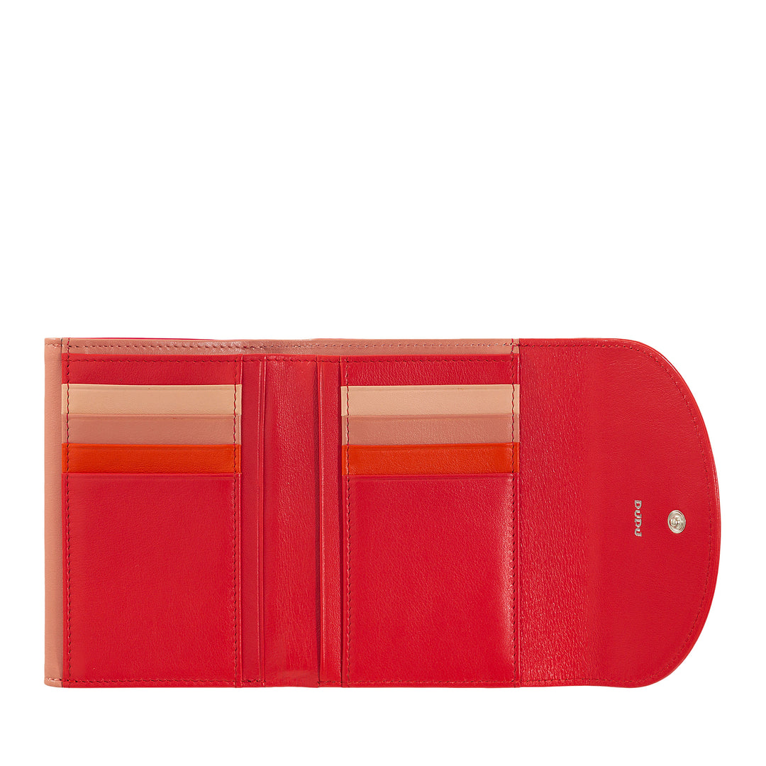Dudu Women RFID World Walls с Portamone, Color Leave Walls Double Card Card Card Card Banknotes