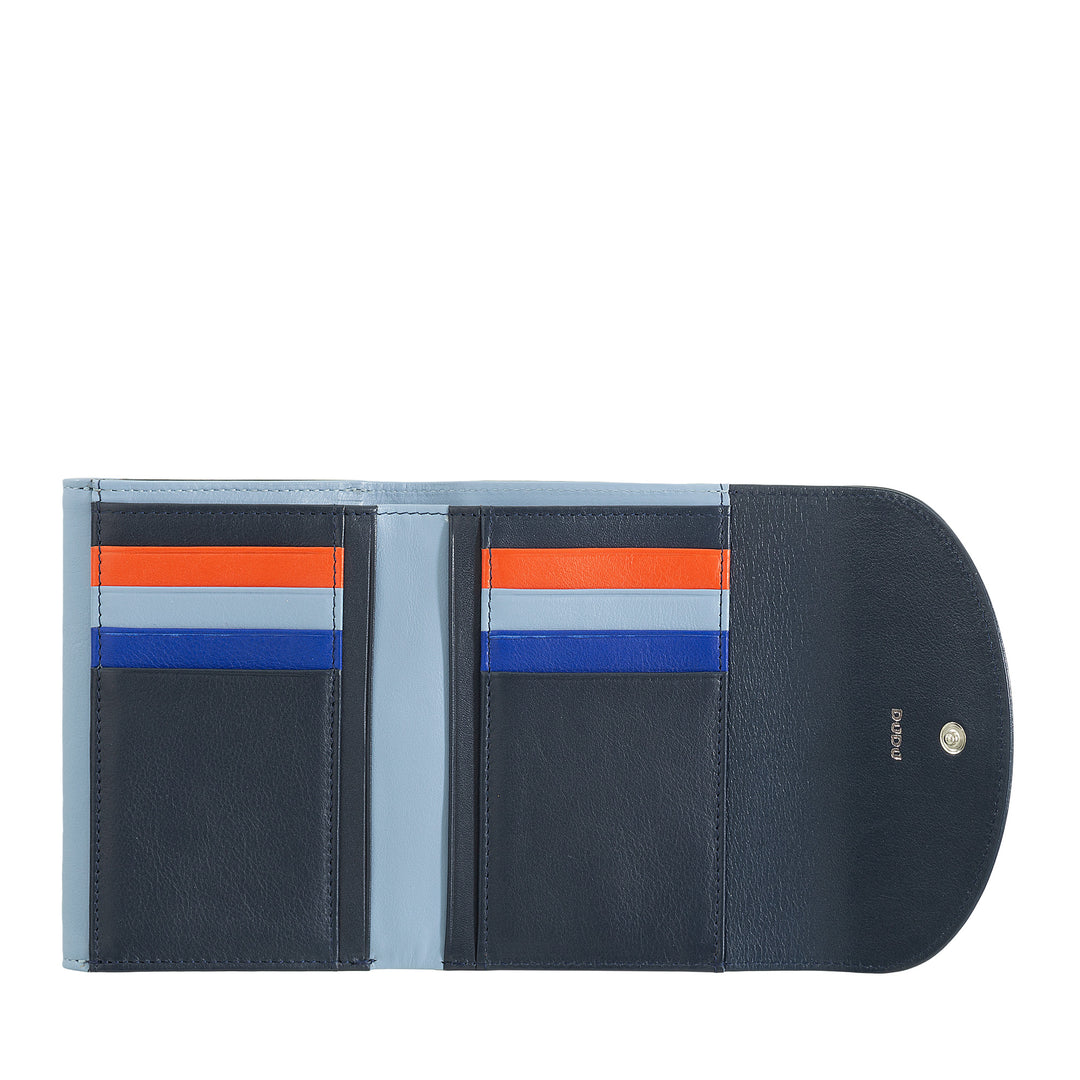 Dudu Women RFID World Walls с Portamone, Color Leave Walls Double Card Card Card Card Banknotes