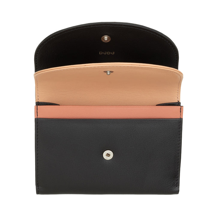 DUDU WOMEN RFID WORLD WALLS WITH PORTAMONE, COLOR LEAVE WALLS DOUBLE PATTA CARD CARD CARD Banknotes