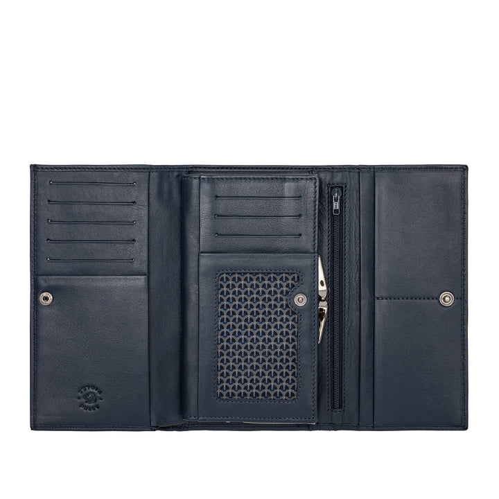 Nuvola Leather Wallet Женщина большая мощность в настоящей кожаной многочасовой коже с держателями держателя кредитных карт