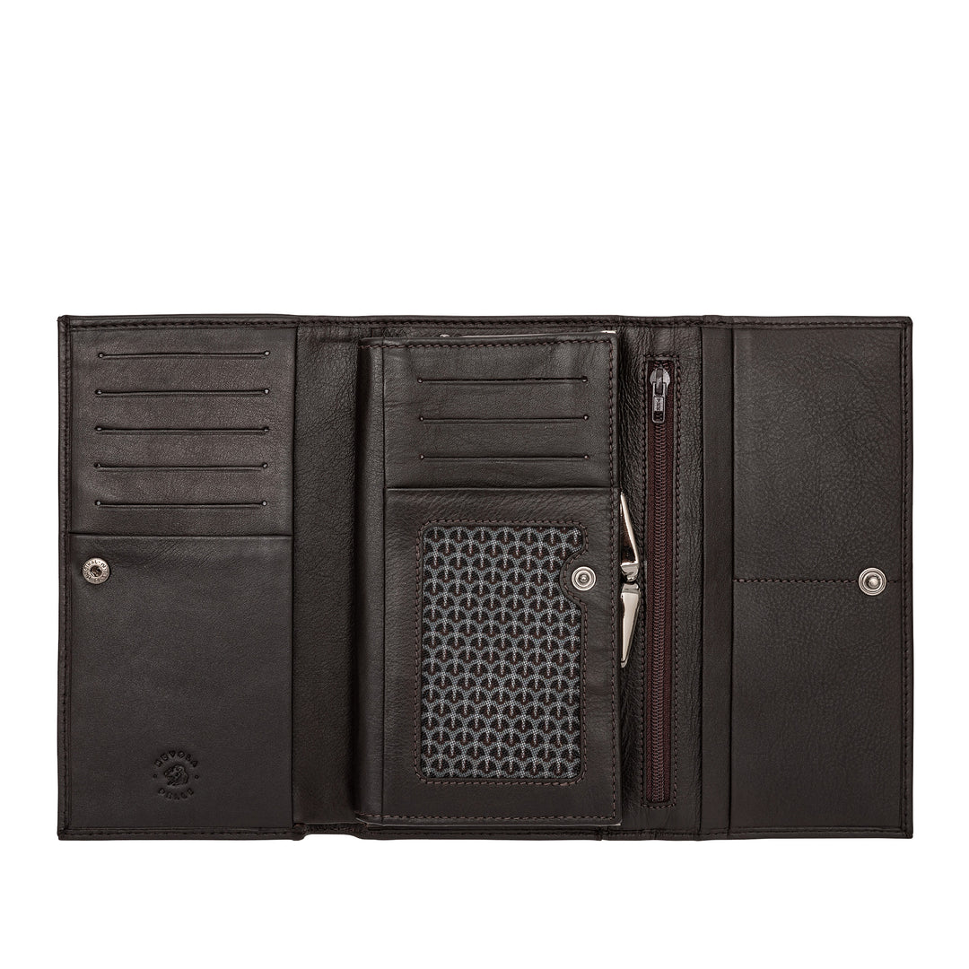 Nuvola Leather Wallet Женщина большая мощность в настоящей кожаной многочасовой коже с держателями держателя кредитных карт