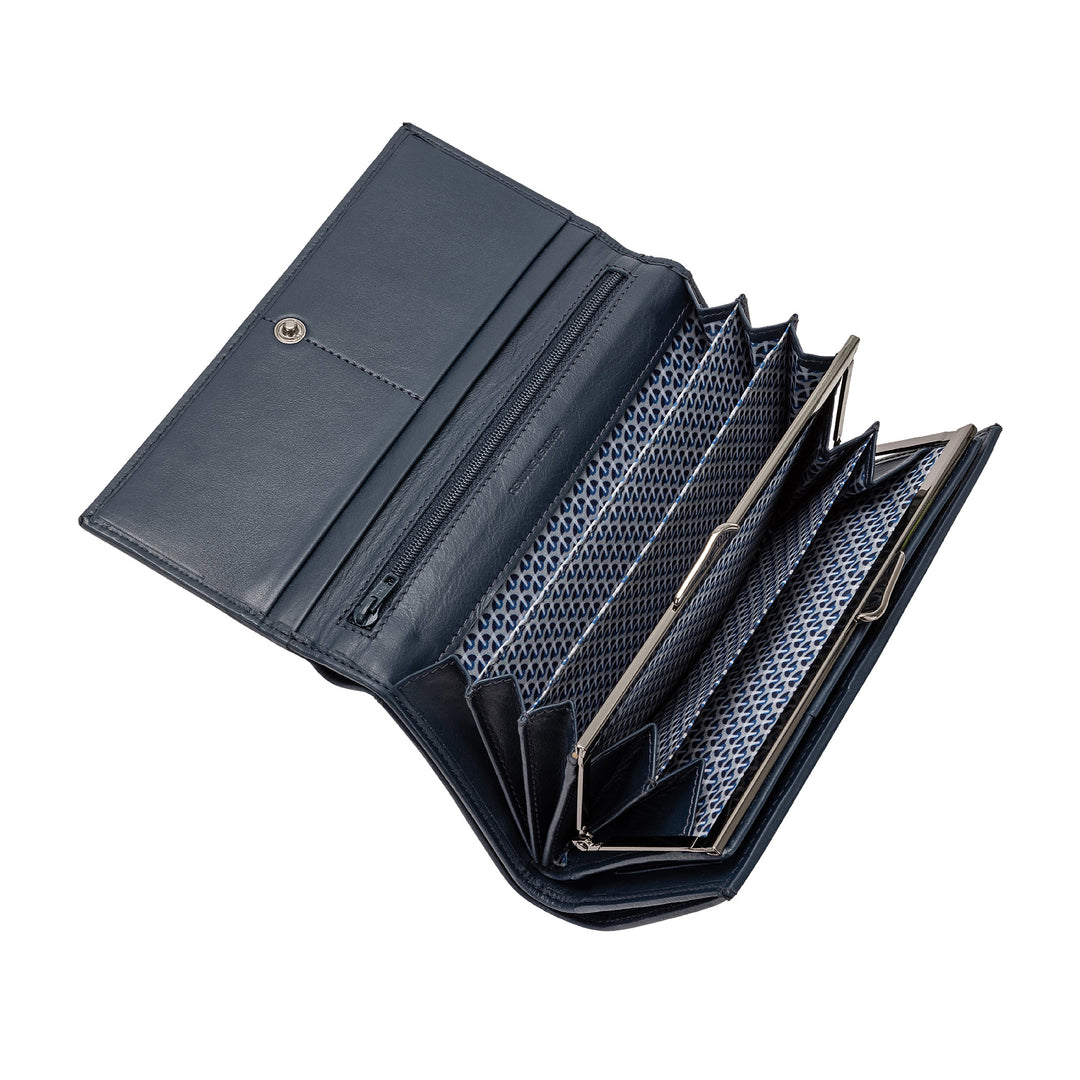 Nuvola Leather Wallet Женщина большая мощность в настоящей кожаной многочасовой коже с держателями держателя кредитных карт