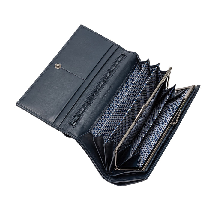 Nuvola Leather Wallet Женщина большая мощность в настоящей кожаной многочасовой коже с держателями держателя кредитных карт