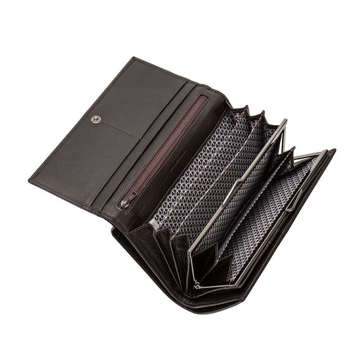 Nuvola Leather Wallet Женщина большая мощность в настоящей кожаной многочасовой коже с держателями держателя кредитных карт