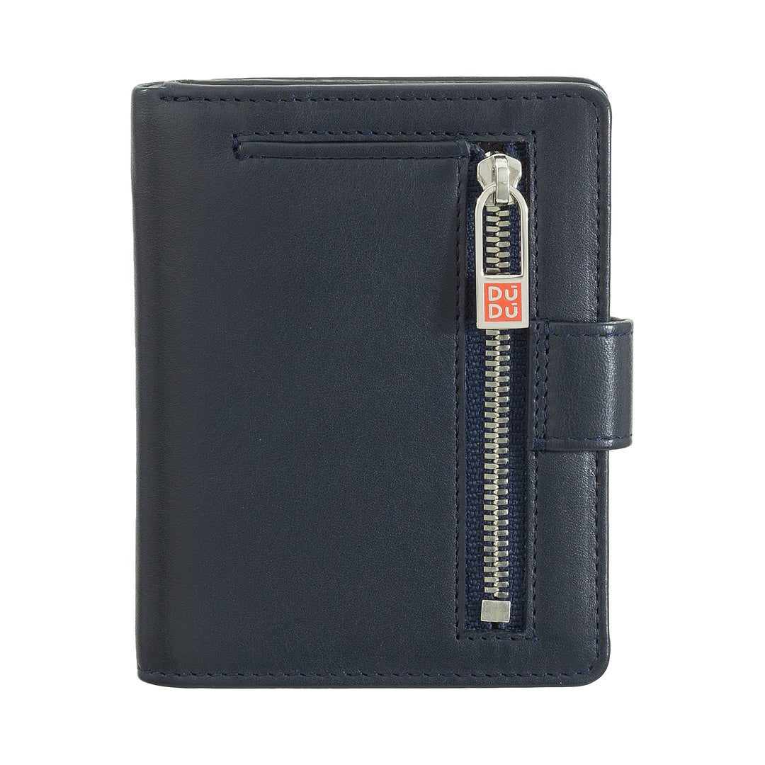 Dudu Women's Wallet in Vera Little Leather Leather Rfid Leather with Crescete Hinge Door Banknotes, External Closure