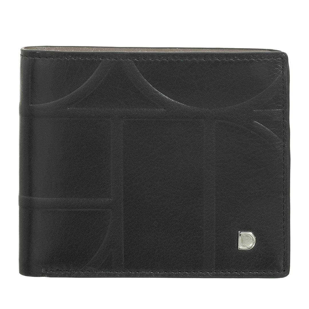 DUDU Small RFID men's portfolio in printed leather, cards holder wallets with internal flap, without front door, pocket with retina