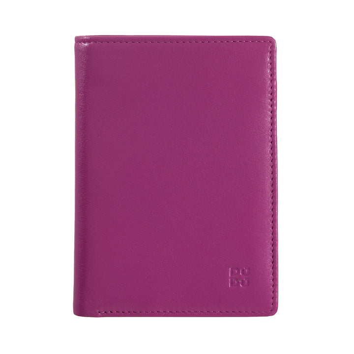 DUDU men's wallet for rfid book in multicolor leather with lightning