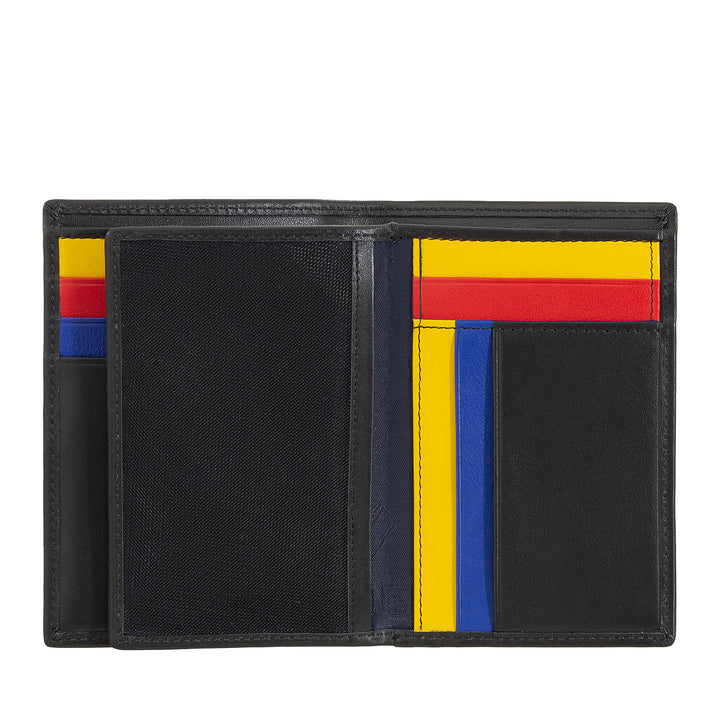 DUDU men's book portfolio rfid in multicolor leather leather with lightning