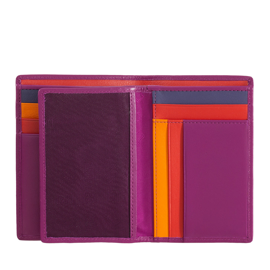 DUDU men's wallet for rfid book in multicolor leather with lightning