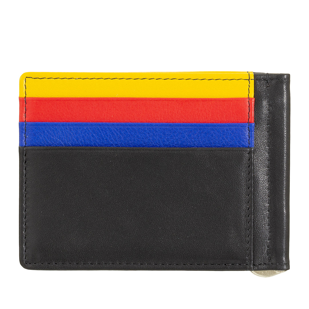 DUDU men's wallet with leather clothes in leather holder credit cards clip thin banknotes tile holder