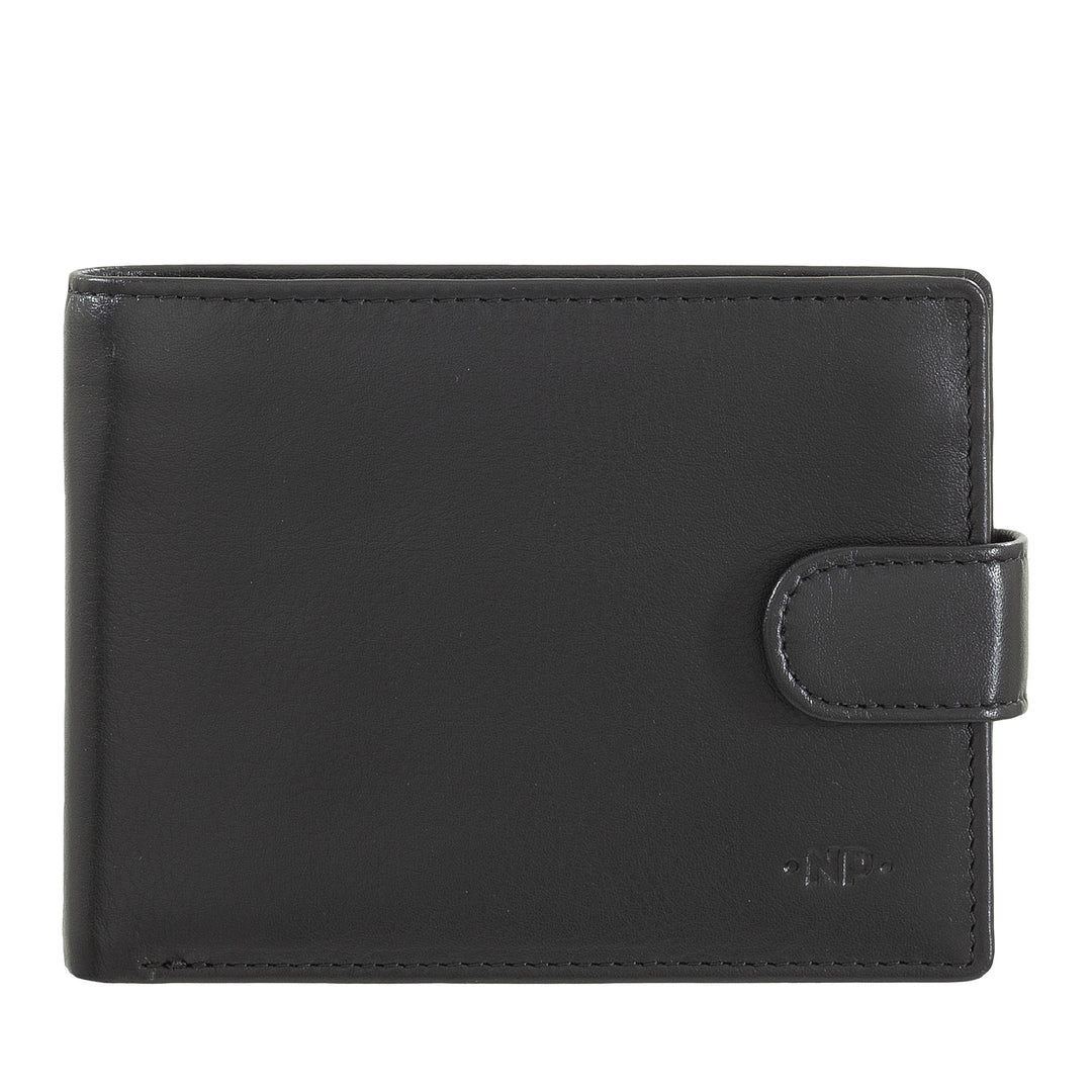 Nuvola leather wallet for leather in leather with external closure with internal zip button and door holders