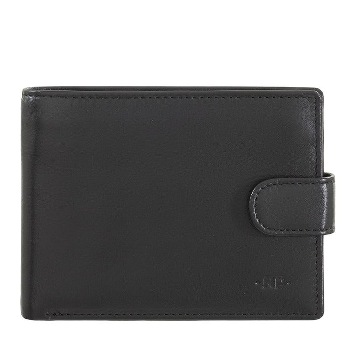 Nuvola leather wallet for leather in leather with external closure with internal zip button and door holders