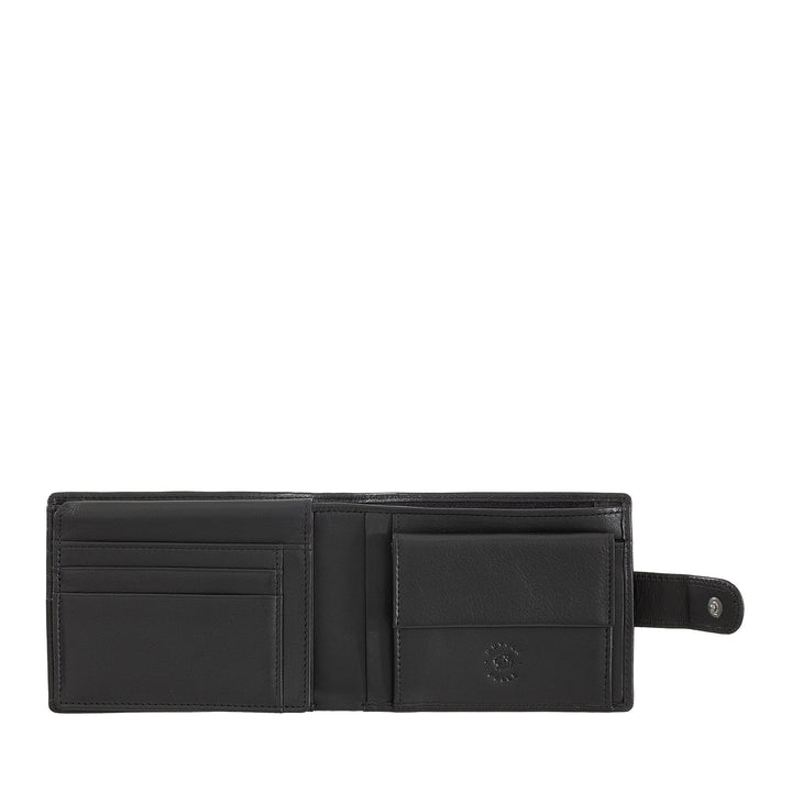 Nuvola leather wallet for leather in leather with external closure with internal zip button and door holders