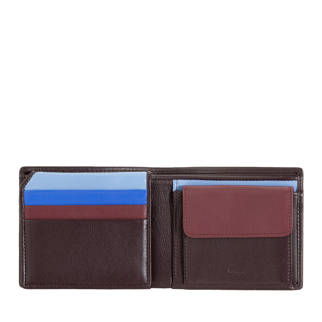 DUDU Small RFID men's leather men's portfolio with door holder