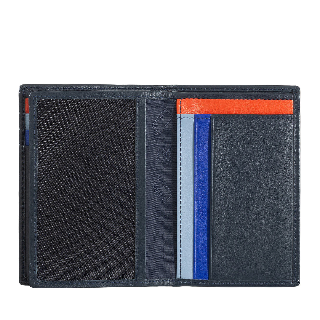 DUDU Men's Wallet Rfid Blocking in Leather, small Bifold Pocket Wallet with ID Window, 9 Credit Card holders, Banknotes holder