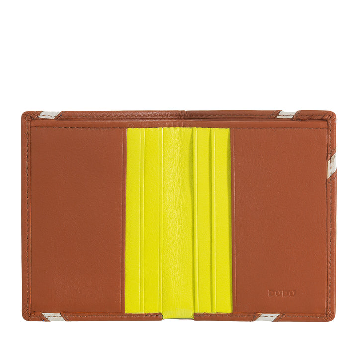 DUDU Wallet Small Slim True Leather - Design Tennis With Packs Cards And Banknotes - Compact and Original