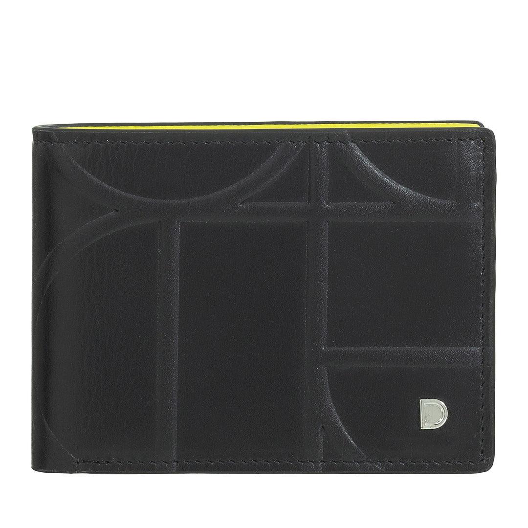 DUDU Men's Wallet Rfid Bloc in Printed Leather, Small Scheme Portfoli