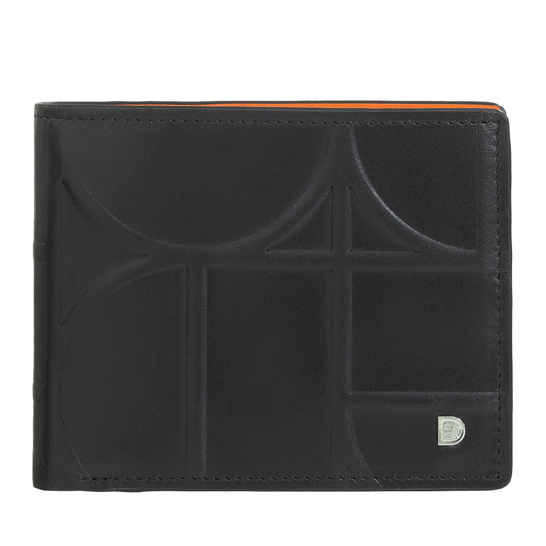 DUDU Men's Wallet Rfid in Classic Printed Leather with Portamonete - Elegant, compact, with compartments for cards and banknotes