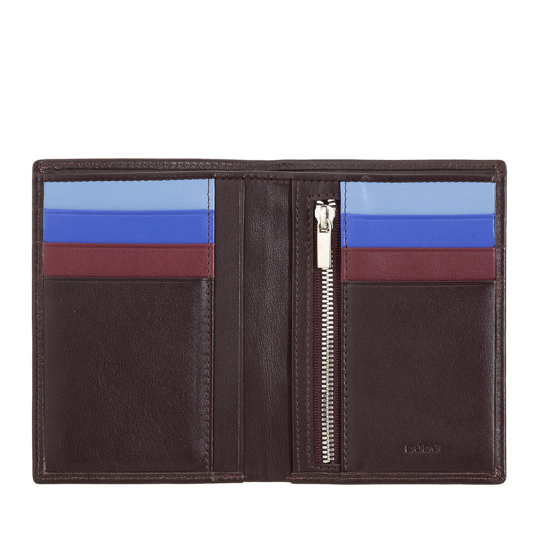 Dudu Men's Slim Portfolio of Vera Leather, Small and Thin, Bring Money and Credit Cards, Compact Care with Internal Zip zip hinge, Minimal Design