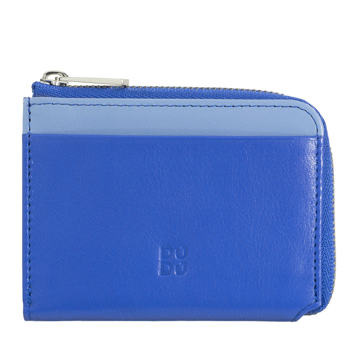 Dudu Small men's wallet with zip, RFID wallet in colored leather, credit card holder, compact pocket design