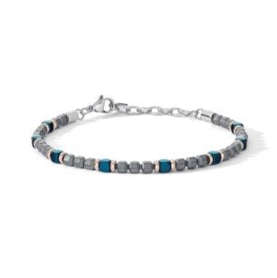 Comets bracelet mineral steel finish PVD blue hematite UBR 1225