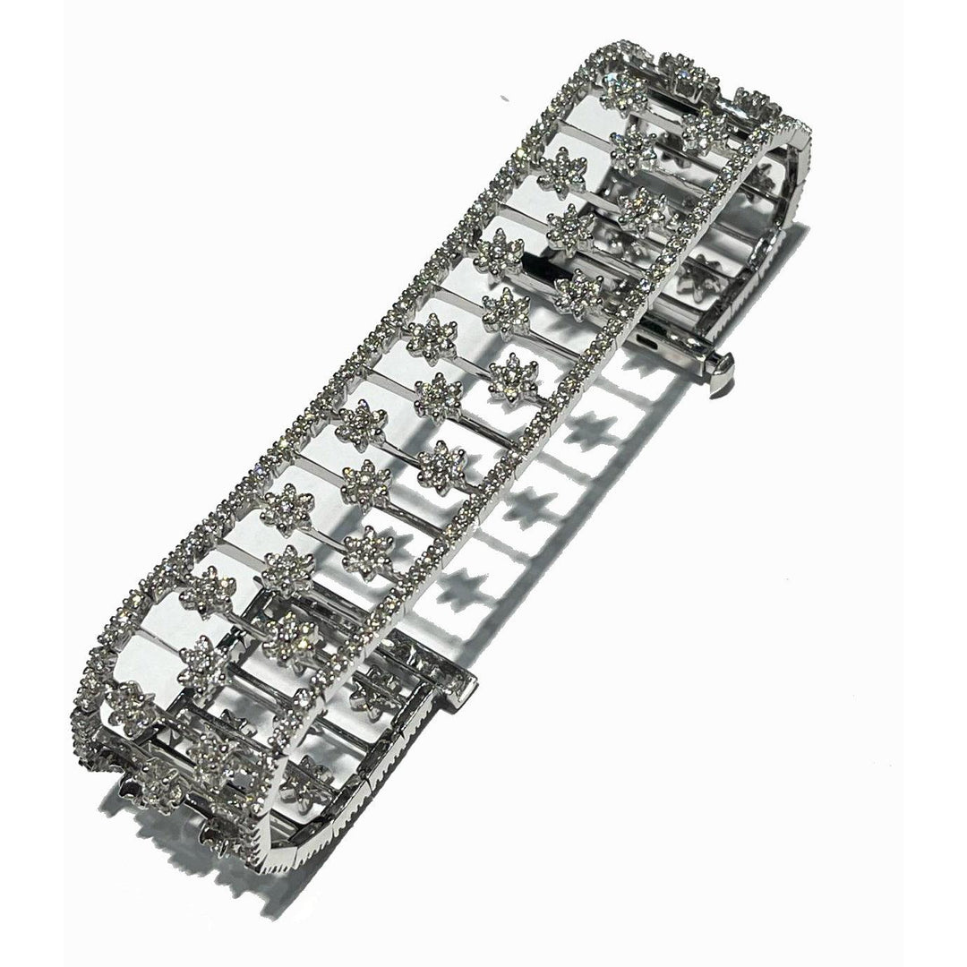 Sidalo bracciale Fiori oro bianco 18kt diamanti 0137BR - Capodagli 1937