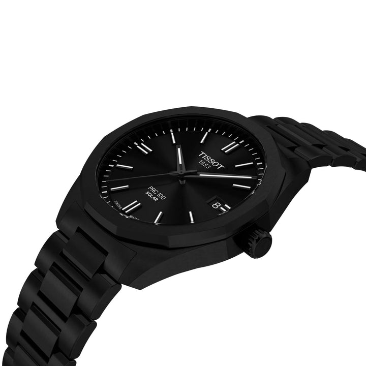 Tissot Clock PRC 100 Solar 39mm Black Quartz Steel Finish Pvd Black T151.422.33.051.00