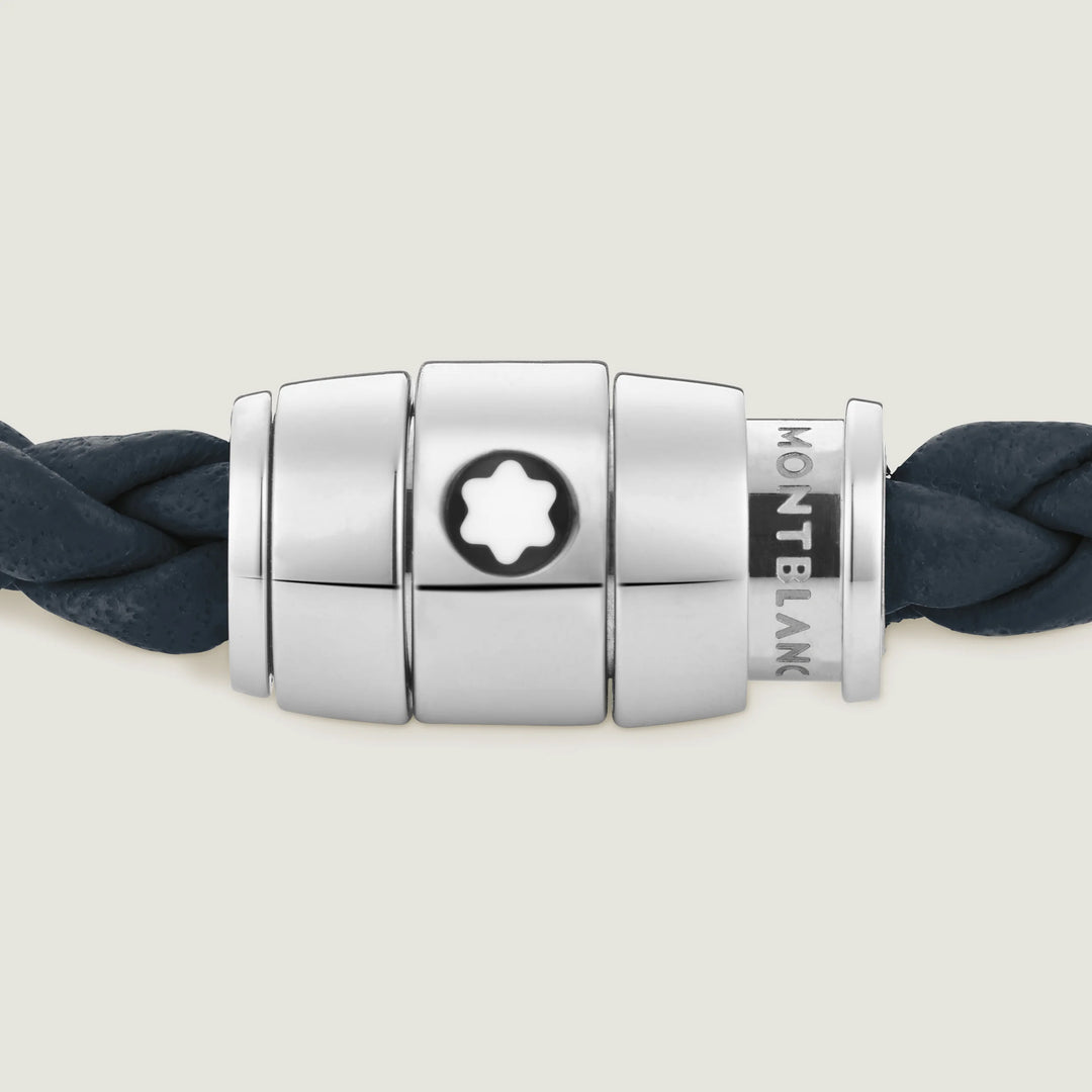 Стальной браслет Montblanc с 3 кольцами и кожаным Meisterstück Blue Avio Samers L 13601468