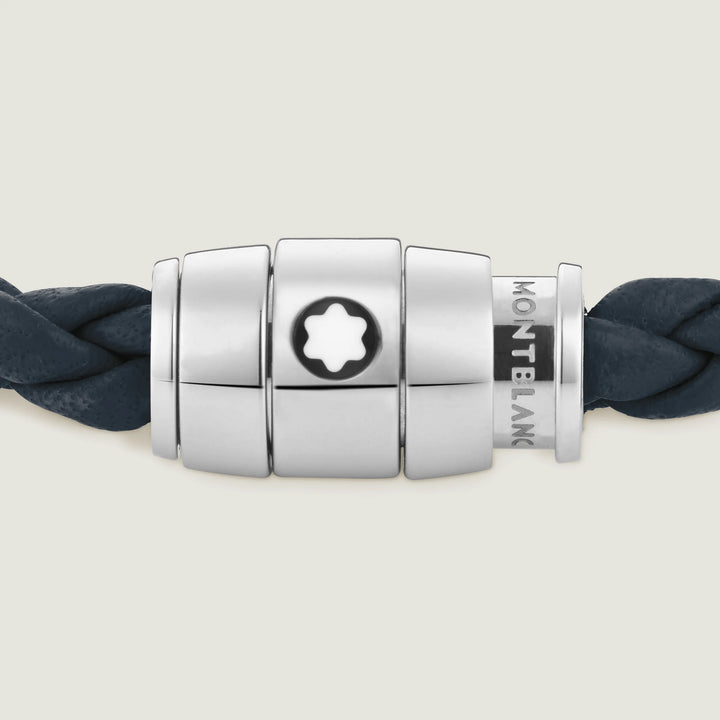 Стальной браслет Montblanc с 3 кольцами и кожаным Meisterstück Blue Avio Samers L 13601468
