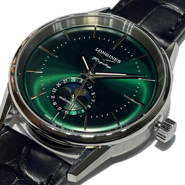 Longines Workship Heritage Moonphase 38,5 мм Watch Automatic Green L4.815.4.02.2