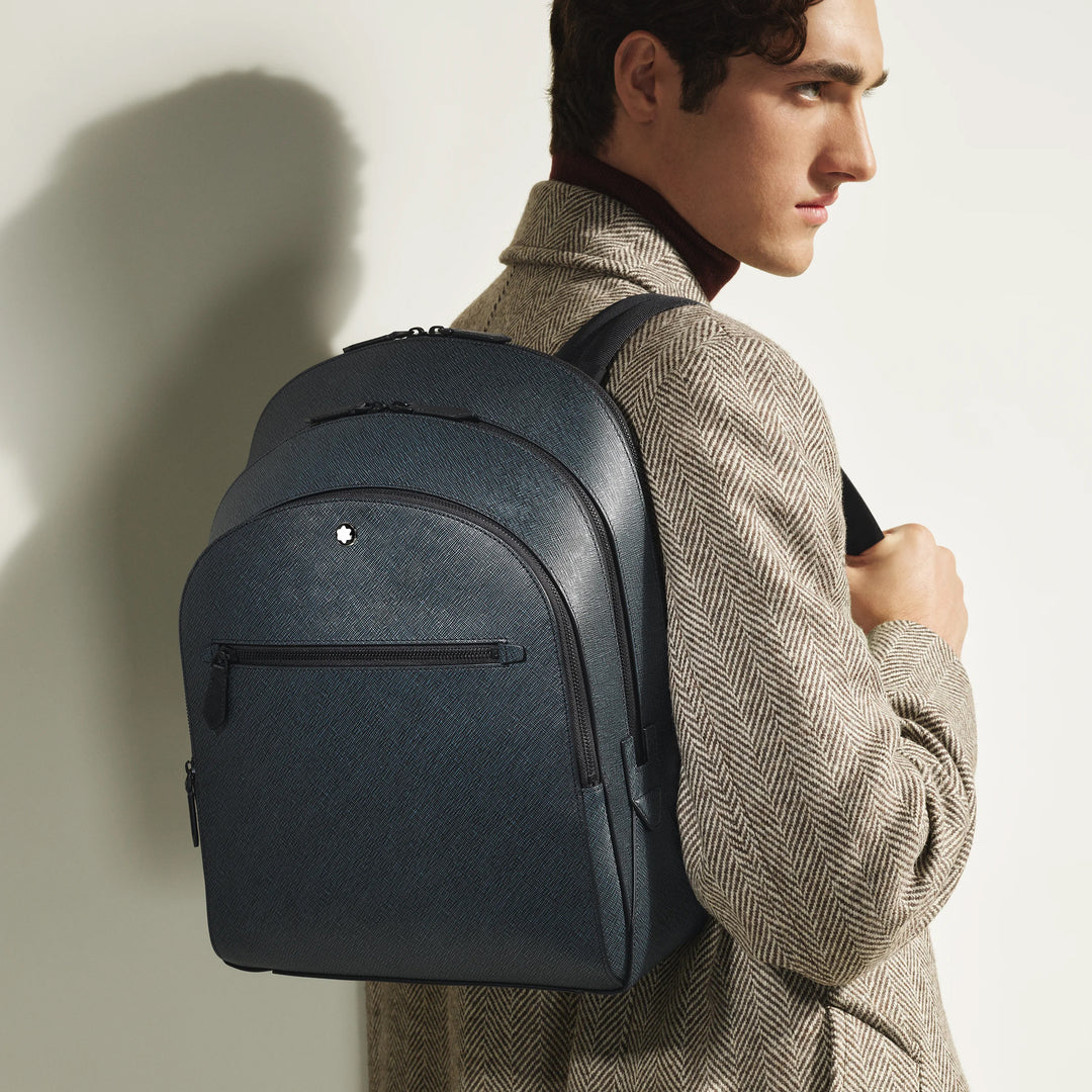 Montblanc medium backpack with 3 blue tailoring bars 220335