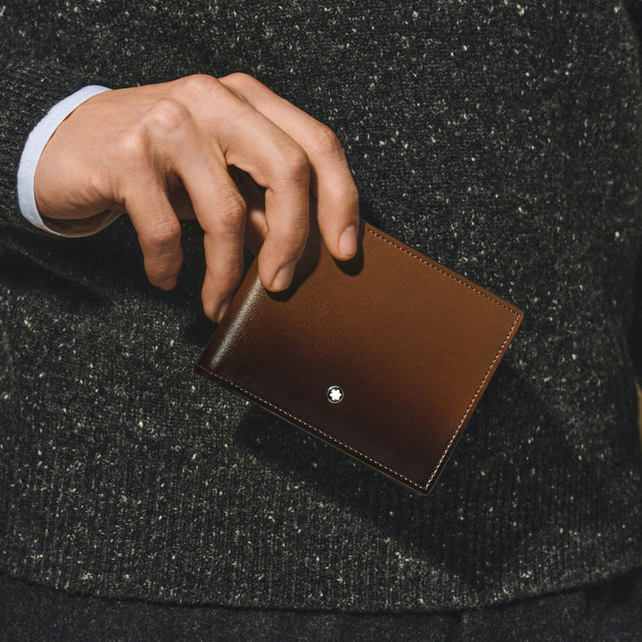 Montblanc Portfolio 6 Copartments Meisterstück заштрихованный Marrone 220315