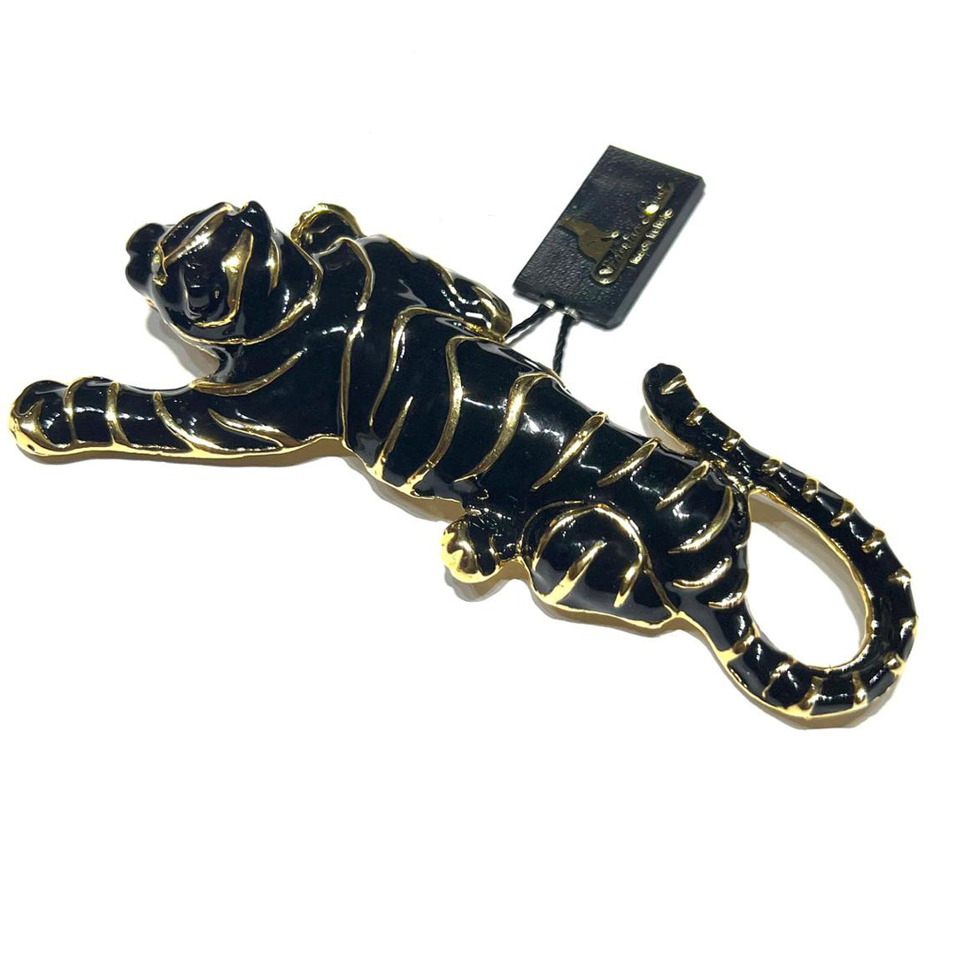 Federica Rossi Pantera Spilla Bronze Finish Pvd Gold Yellow 18kt enamel fr.sp.04