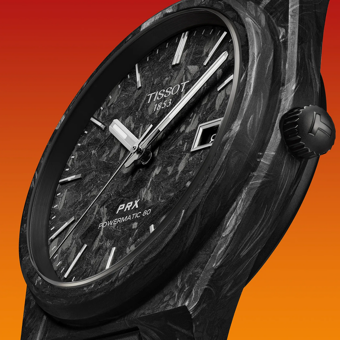 Tissot Clock PRX PEWITIMIC 80 мм Черный Автоматический углерод T137.907.97.201.00